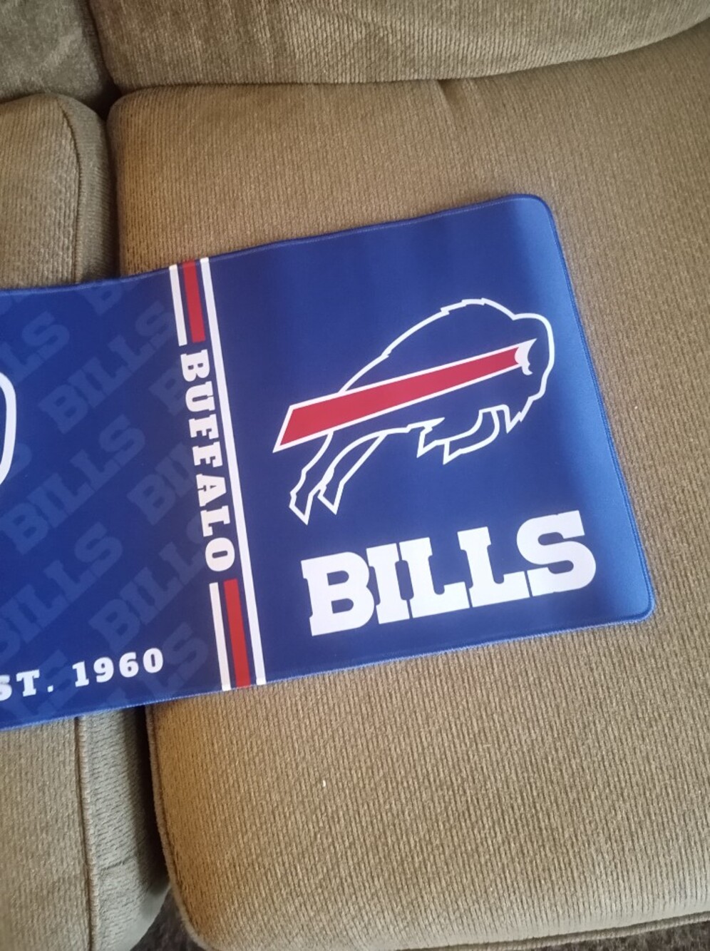 Buffalo Bills Bitton Blue Desk Matwith Red & White Team Stripe - Picture 3 of 4